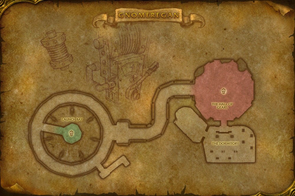 Gnomeregan map: boss locations, route and quest spots