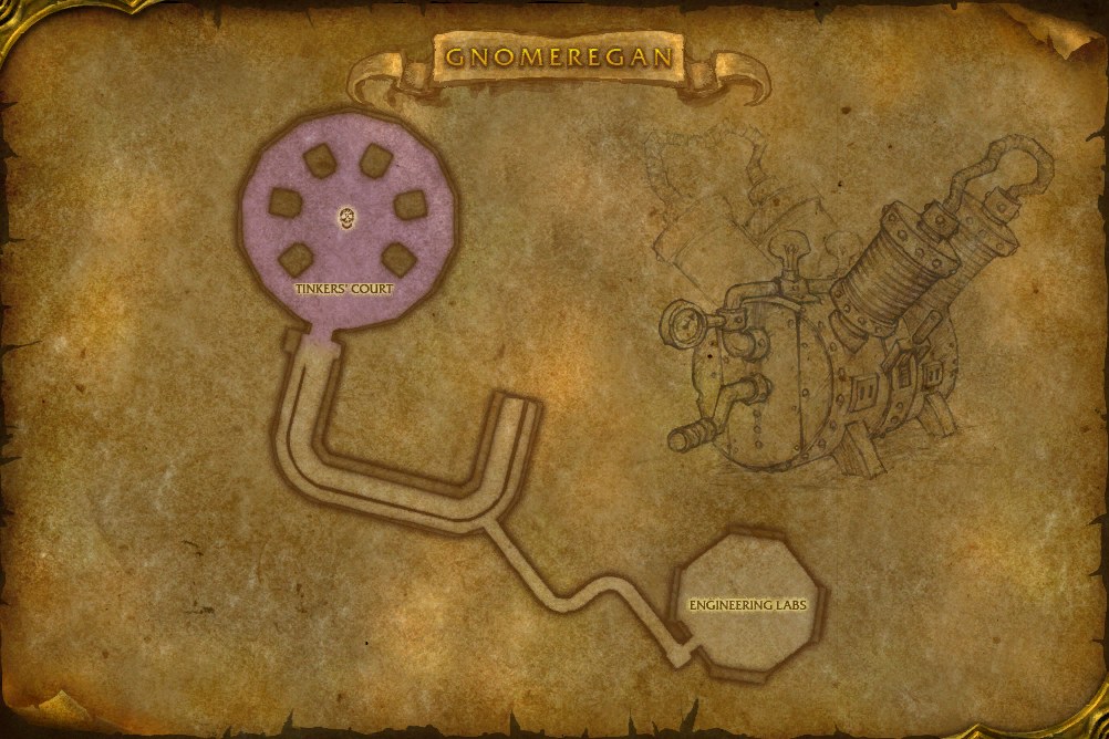 Gnomeregan map: boss locations, route and quest spots