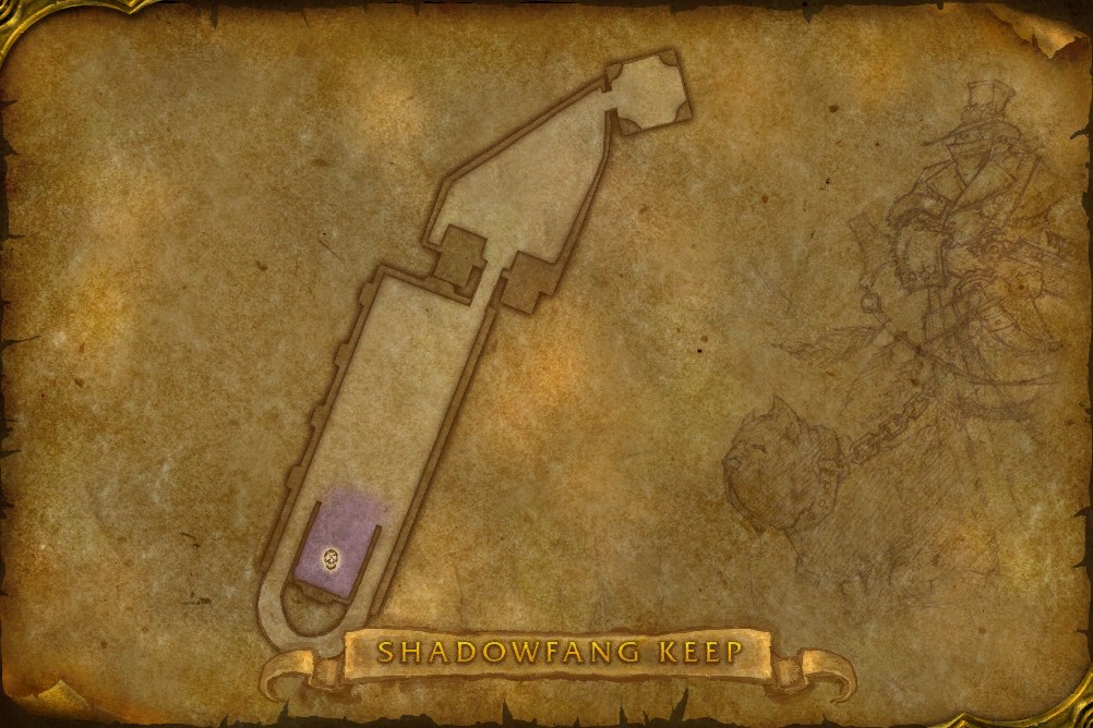 Karte von Burg Shadowfang: Bosse, Route und Questorte