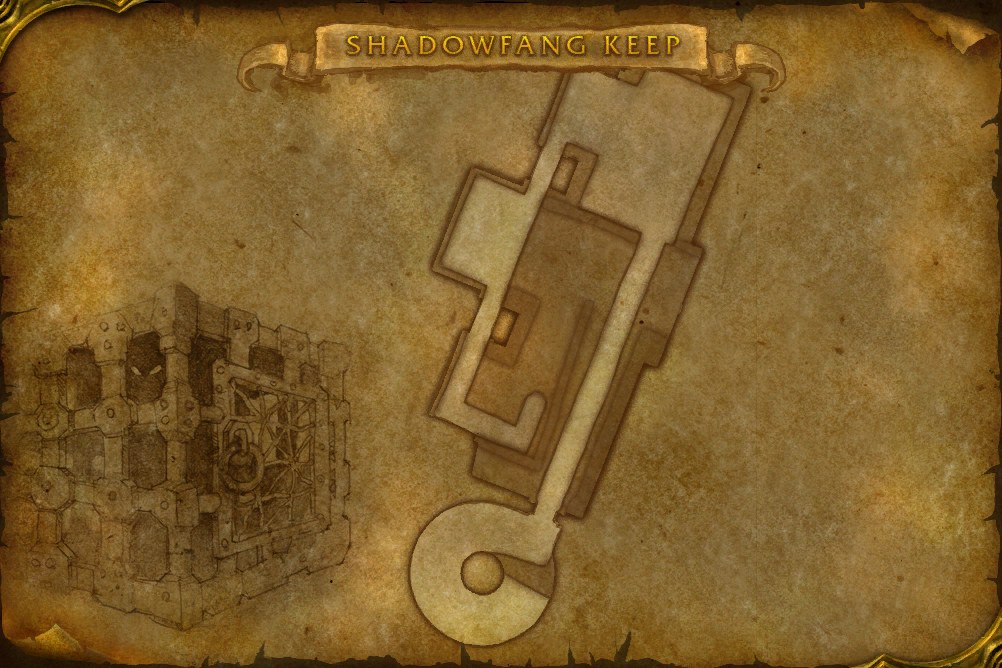 Karte von Burg Shadowfang: Bosse, Route und Questorte