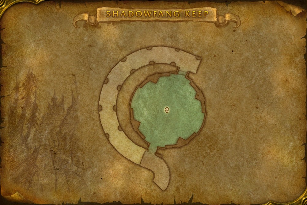 Karte von Burg Shadowfang: Bosse, Route und Questorte