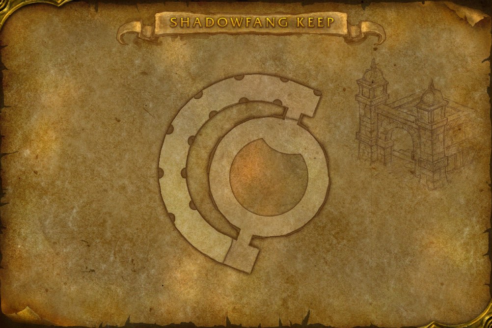 Karte von Burg Shadowfang: Bosse, Route und Questorte