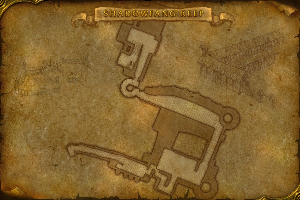 Karte von Burg Shadowfang: Bosse, Route und Questorte